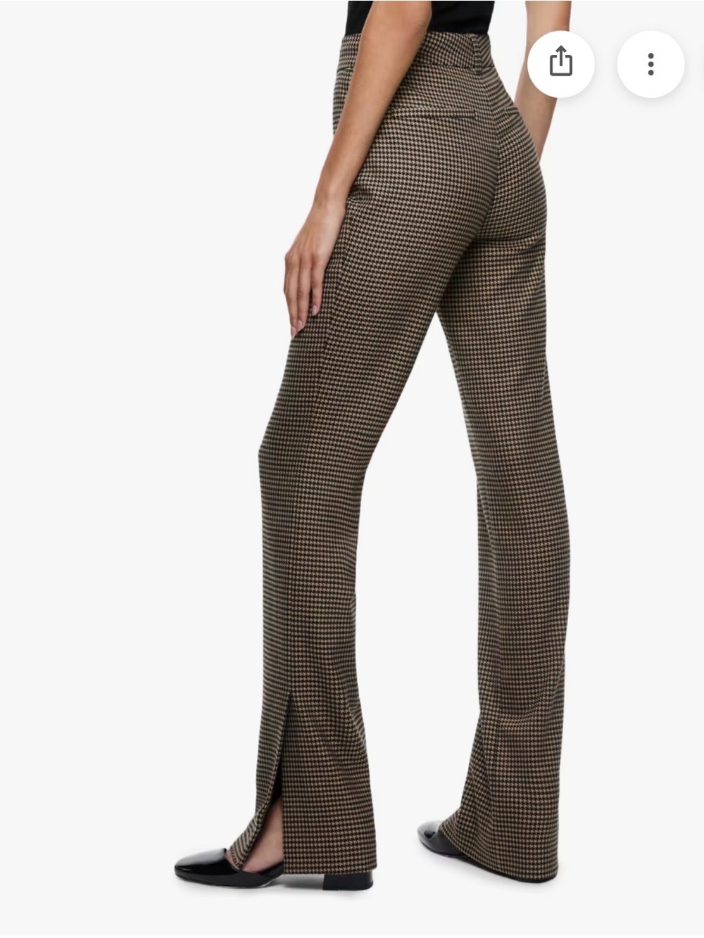 Alice + Olivia  Houndstooth Flare Pants in Brown- New Size 8
